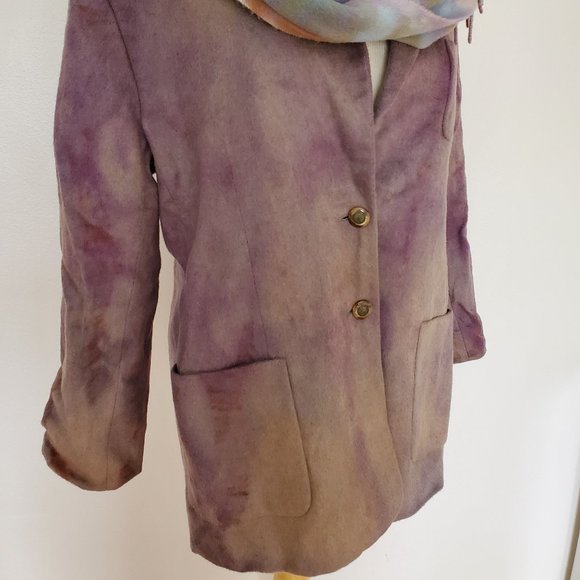 Wool camel Blazer coat Jacket purple 10 12 14 16 XL plus unisex Gray beige - Picture 12 of 15